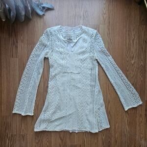 Guess Crochet Bell Sleeve Mini Dress – Size Extra Small